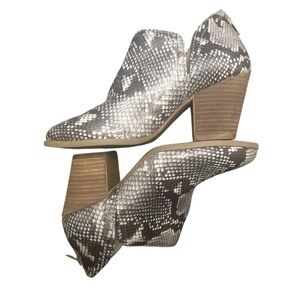 Snakeskin Ankle Boots - Black and Gray